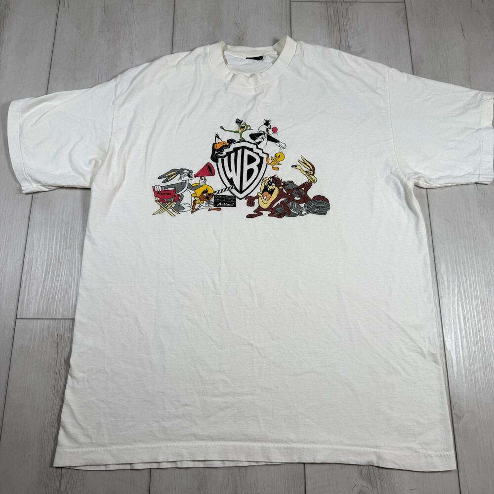 VTG Men’s Large 90's Warner Brothers Shirt Bugs Bunny Daffy Taz Sylvester Cat